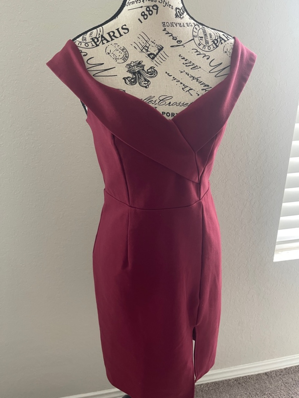 Lulu's Off-Shoulder Burgundy Midi Dress